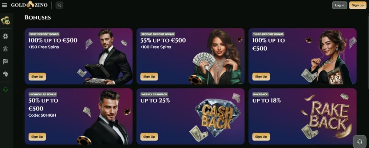 Goldzino Casino Boni 2026 – Anmeldung & Spiele DE image 1